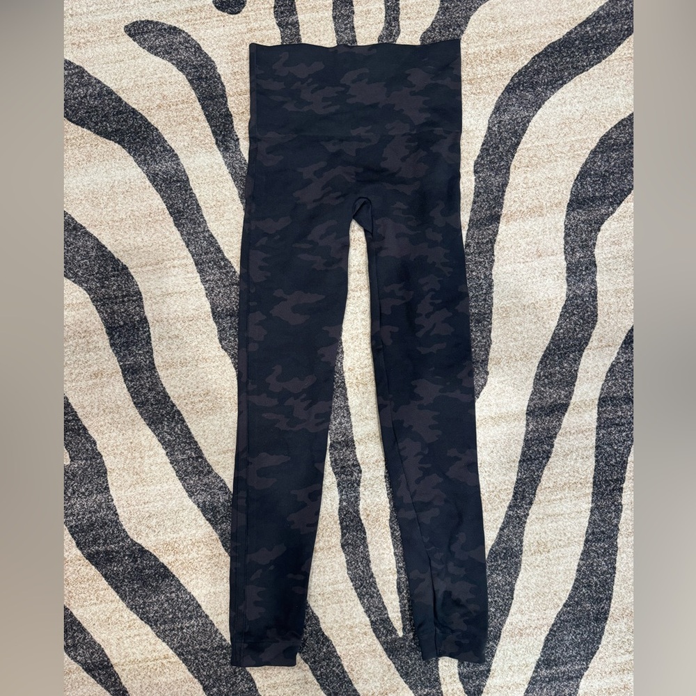 Spanx Black Camouflage Leggings